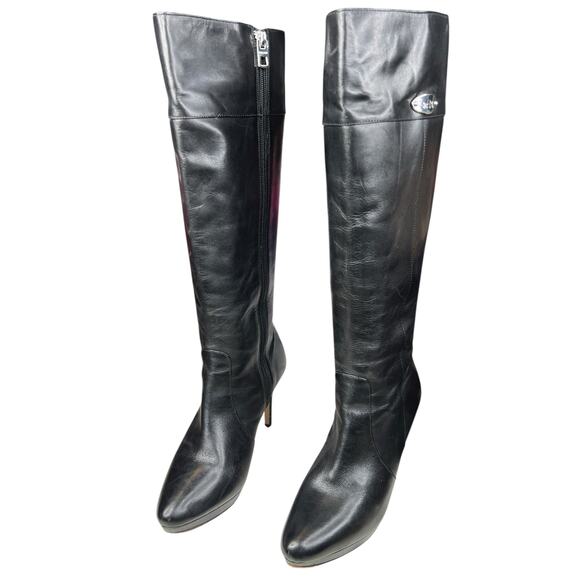 Coach Women’s Grace Black Leather Riding Boot Size US 8.5 - Picture 6 of 13